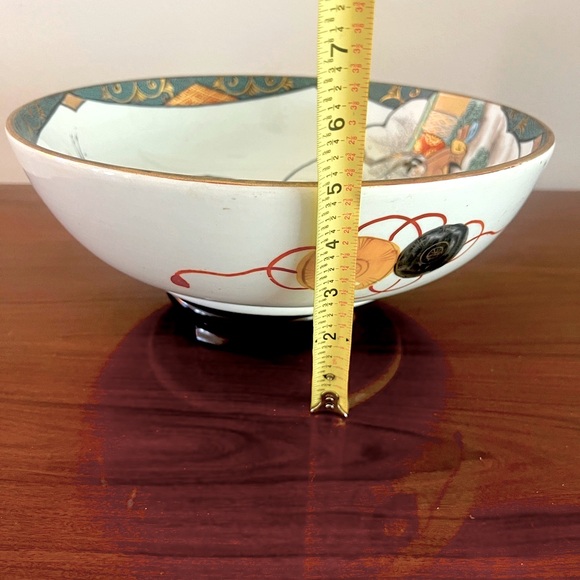 Japanese Kutani Porcelain Bowl Large Hand Painted In The Early 20th Cent… - Picture 13 of 16